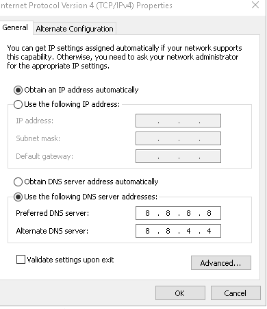 Change DNS Windows
